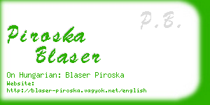 piroska blaser business card